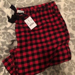 Jcrew buffalo check pj pants size L new with tags